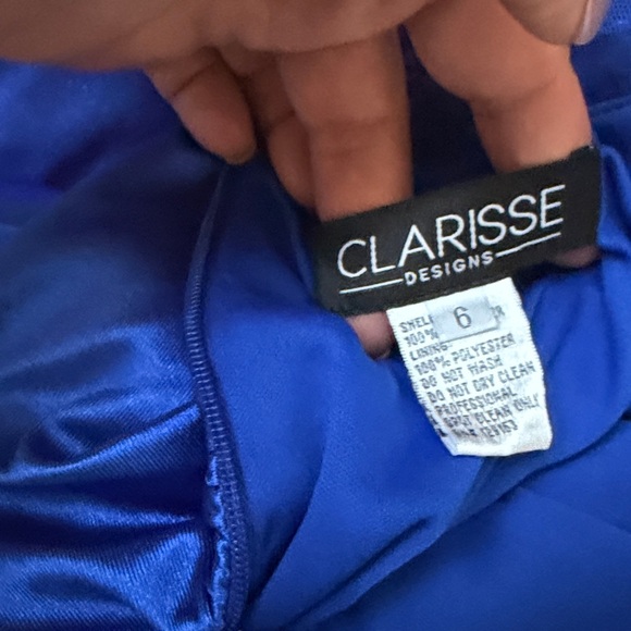 Clarisse Designs Royal Blue Evening Gown.  Sz 6 - Picture 11 of 16